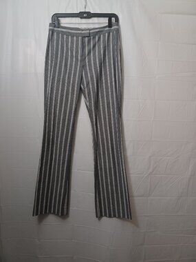 DONNA DEGNAN LIGHTWEIGHT STRIPE COTTON BLEND PANTS GRAY WHITE SIZE 2